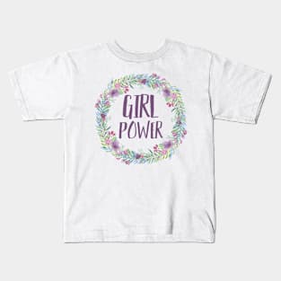 GIRL POWER - Flower Wreath Kids T-Shirt